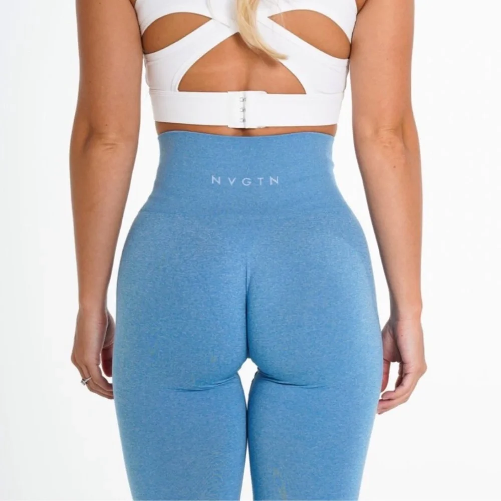 NVGTN Sky Blue High-Waisted Leggings - Picture 3 of 4